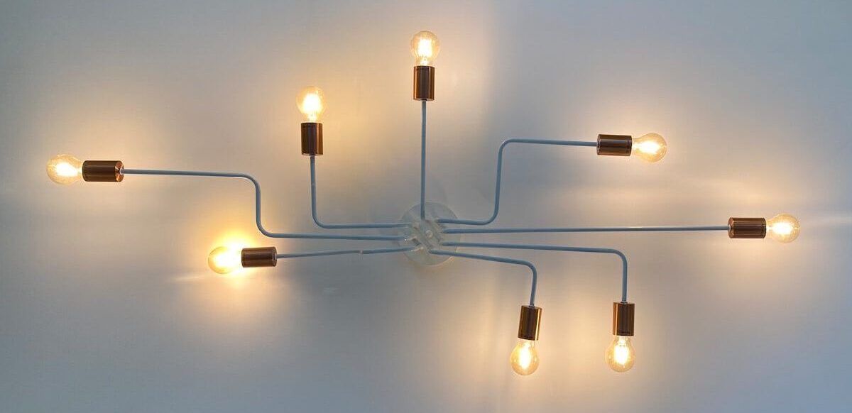 white and black light fixture